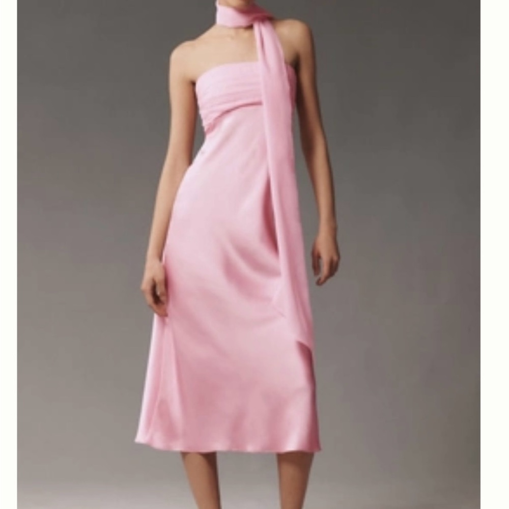 Elegant Pink Strapless Dress